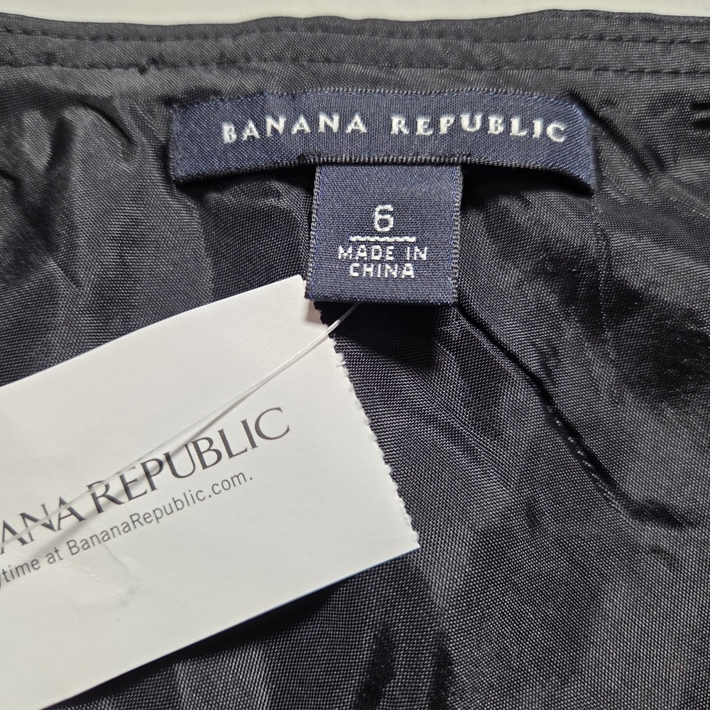 VTG Banana Republic Y2K Women's Black Silk Strapless Mini Dress SZ 6 Velvet Sash - Picture 5 of 13